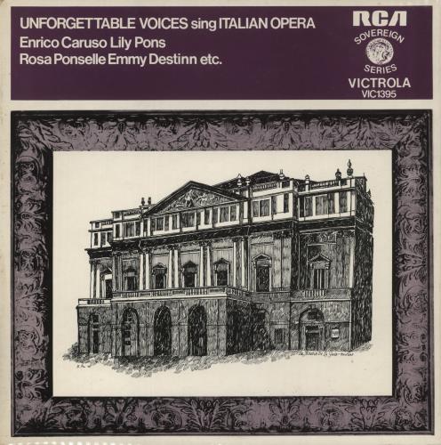 Enrico Caruso Unforgettable Voices Sing Italian Opera vinyl LP album (LP record) UK EC7LPUN879934