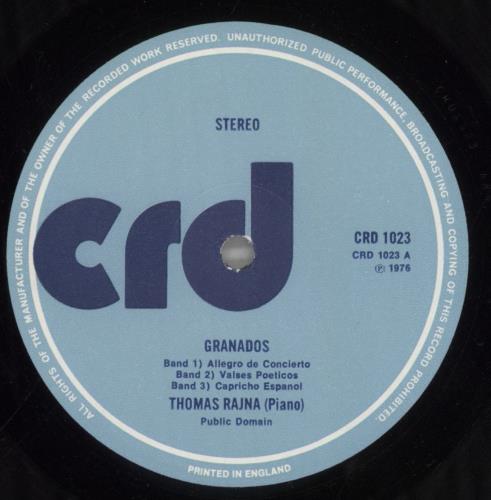 Enrique Granados Granados: Allegro De Concierto / Valses Poeticos / Capricho Espanol / Rapsodia Aragonesa / Carezza V vinyl LP album (LP record) UK EP1LPGR858459