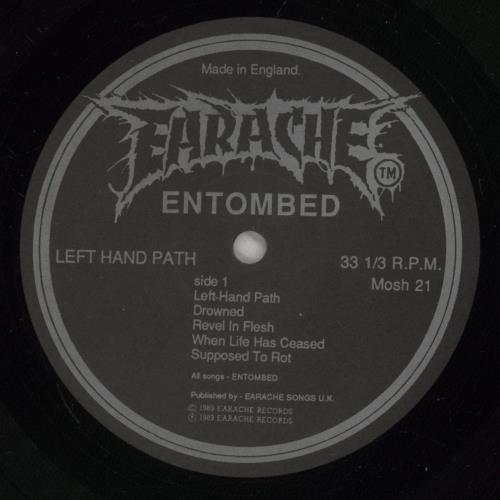 Entombed Left Hand Path - VG vinyl LP album (LP record) UK ENTLPLE649637