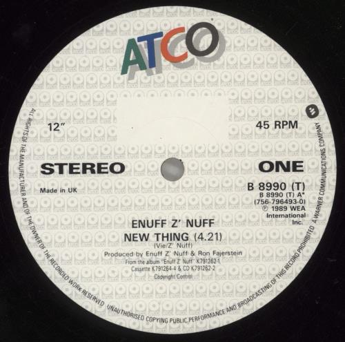 Enuff Z' Nuff New Thing 12" vinyl single (12 inch record / Maxi-single) UK ENU12NE779698