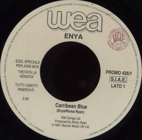 Enya Caribbean Blue - Jukebox 7" vinyl single (7 inch record / 45) Italian ENY07CA666779