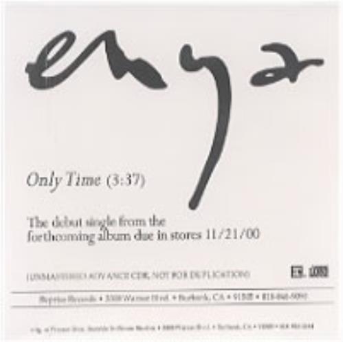 Enya Only Time - Unmastered CD-R acetate US ENYCRON168131