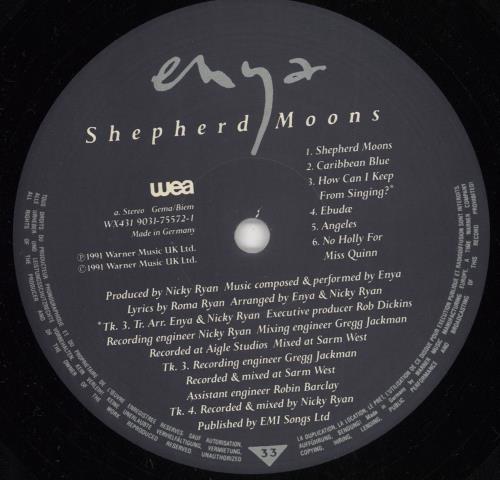 Enya Shepherd Moons - Stickered vinyl LP album (LP record) UK ENYLPSH726785
