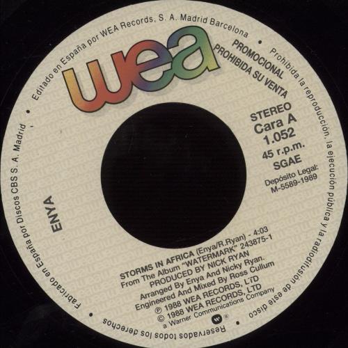 Enya Storms In Africa 7" vinyl single (7 inch record / 45) Spanish ENY07ST33382