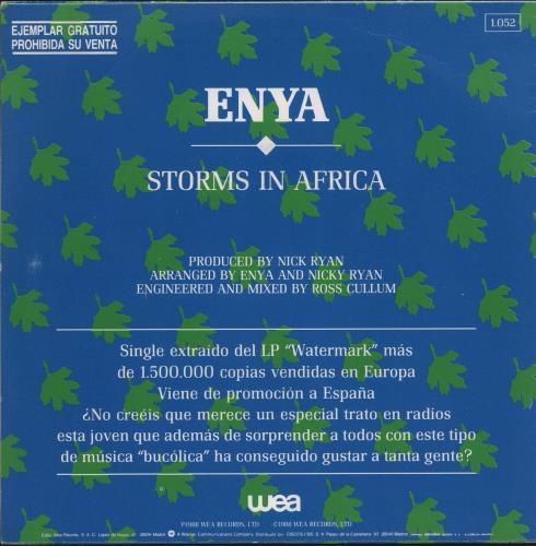 Enya Storms In Africa 7" vinyl single (7 inch record / 45) Spanish ENY07ST33382