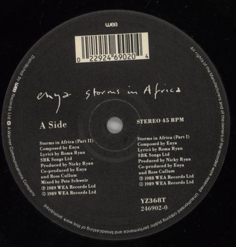 Enya Storms In Africa 12" vinyl single (12 inch record / Maxi-single) UK ENY12ST64891