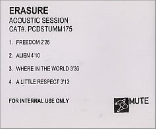 Erasure Acoustic Session CD-R acetate UK ERACRAC231054