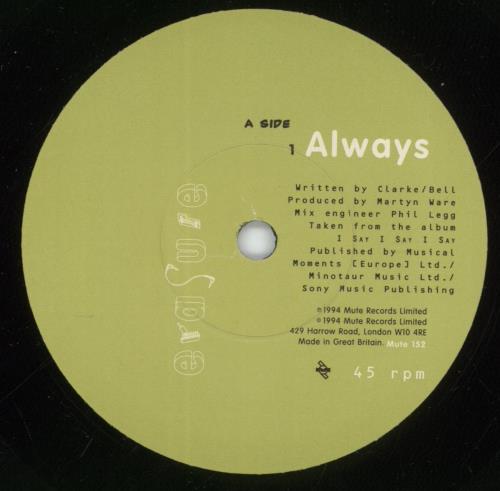 Erasure Always 7" vinyl single (7 inch record / 45) UK ERA07AL641285