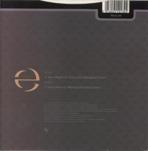 Erasure Am I Right 7" vinyl single (7 inch record / 45) UK ERA07AM51906