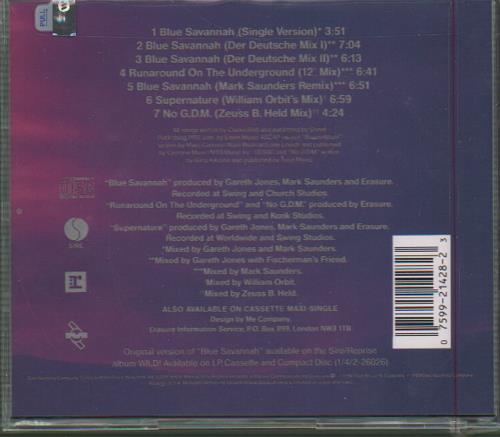Erasure Blue Savannah CD single (CD5 / 5") US ERAC5BL156850
