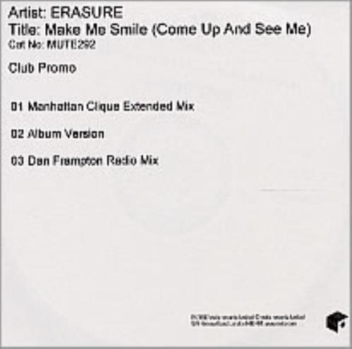 Erasure Make Me Smile (Come Up And See Me) CD-R acetate UK ERACRMA244350