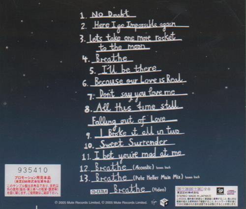 Erasure Nightbird CD album (CDLP) Japanese ERACDNI325157