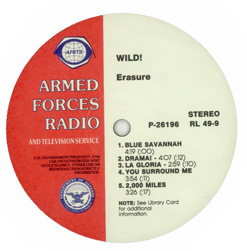 Erasure Wild! vinyl LP album (LP record) US ERALPWI489827