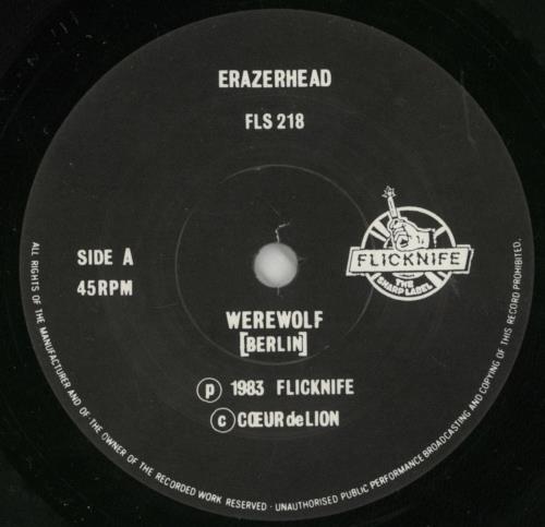 Erazerhead Werewolf 7" vinyl single (7 inch record / 45) UK ESV07WE867703