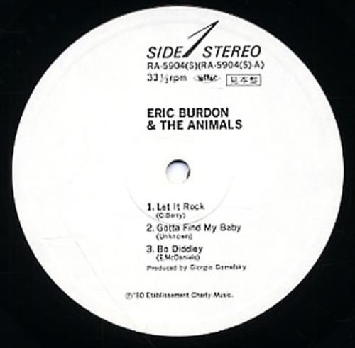Eric Burdon & The Animals Eric Burdon & The Animals vinyl LP album (LP record) Japanese EBALPER291591