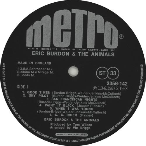 Eric Burdon & The Animals Eric Burdon & The Animals vinyl LP album (LP record) UK EBALPER77543