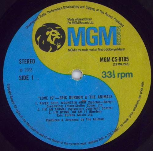 Eric Burdon & The Animals Love Is - VG vinyl LP album (LP record) UK EBALPLO830506