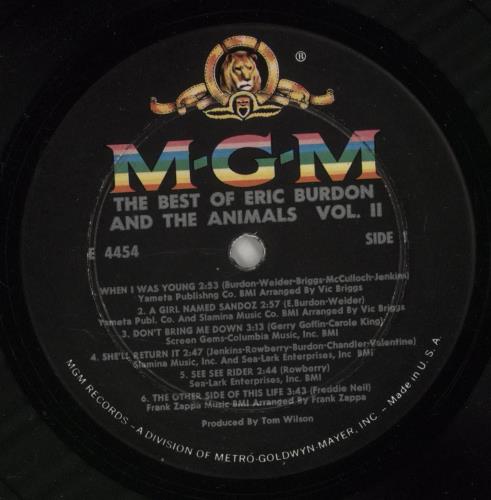 Eric Burdon & The Animals The Best Of Eric Burdon & The Animals Volume 2 vinyl LP album (LP record) US EBALPTH871668