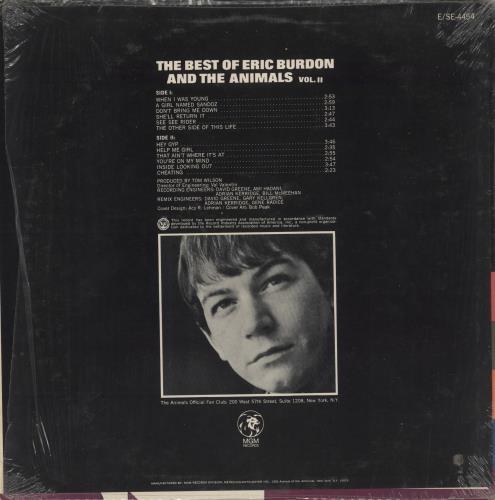 Eric Burdon & The Animals The Best Of Eric Burdon & The Animals Volume 2 vinyl LP album (LP record) US EBALPTH871668