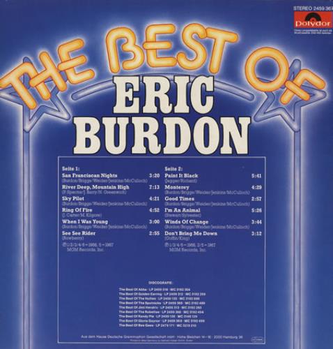 Eric Burdon The Best Of Eric Burdon vinyl LP album (LP record) German ERBLPTH229291