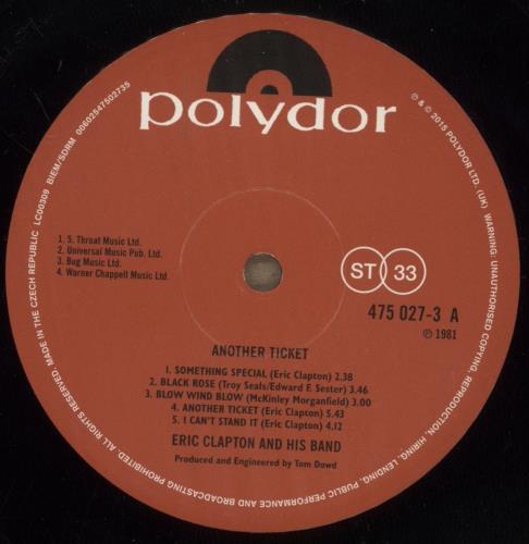 Eric Clapton Another Ticket vinyl LP album (LP record) UK CLPLPAN888328