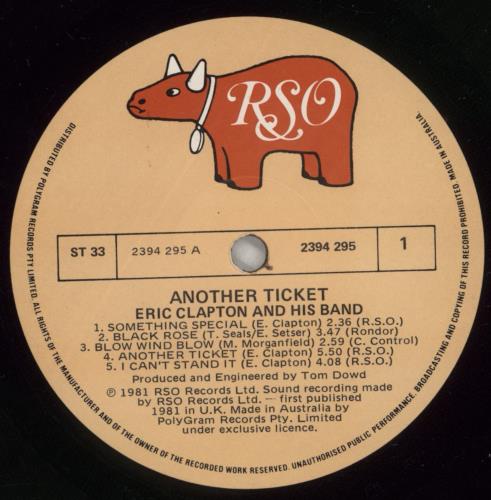 Eric Clapton Another Ticket vinyl LP album (LP record) Australian CLPLPAN889752