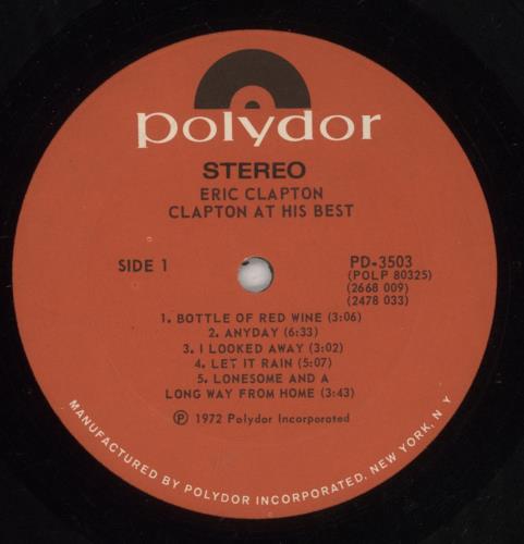 Eric Clapton At His Best 2-LP vinyl record set (Double LP Album) US CLP2LAT609652