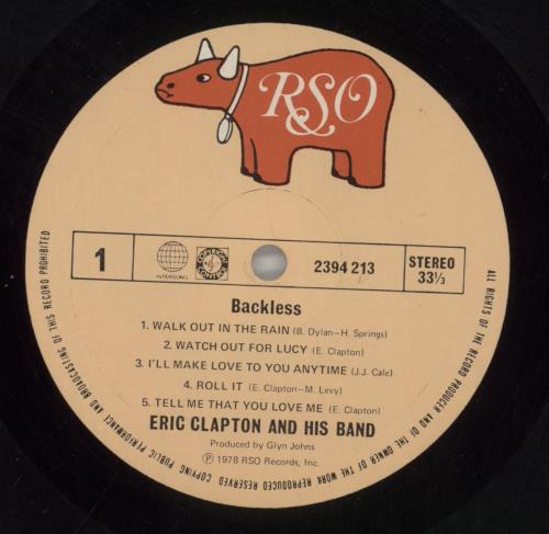 Eric Clapton Backless vinyl LP album (LP record) Hong Kong CLPLPBA858755