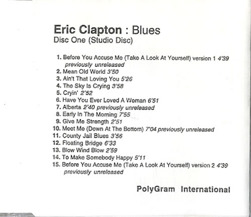 Eric Clapton Blues 2 CD album set (Double CD) UK CLP2CBL608220
