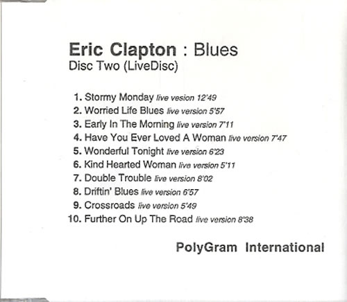Eric Clapton Blues 2 CD album set (Double CD) UK CLP2CBL608220
