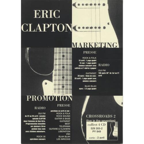 Eric Clapton Crossroads 2 handbill French CLPHBCR449526