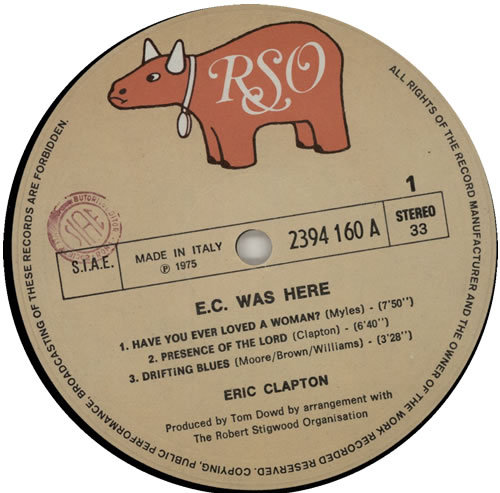 Eric Clapton E.C. Was Here vinyl LP album (LP record) Italian CLPLPEC584064