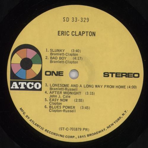Eric Clapton Eric Clapton vinyl LP album (LP record) US CLPLPER840809