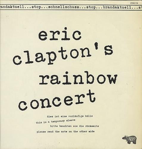 Eric Clapton Eric Clapton's Rainbow Concert vinyl LP album (LP record) German CLPLPER108968