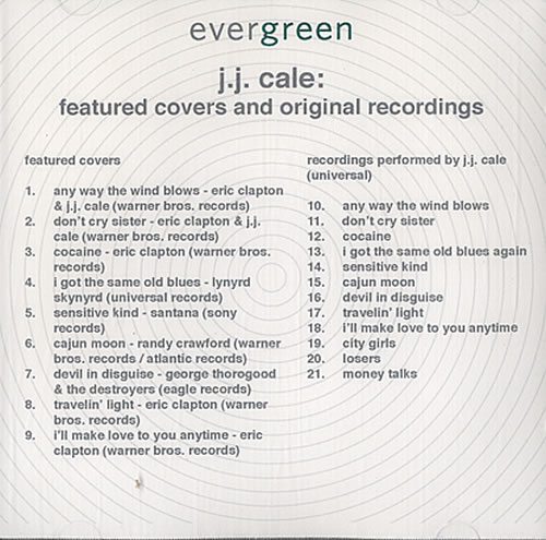 Eric Clapton Featured Covers And Original Recordings CD-R acetate US CLPCRFE483313