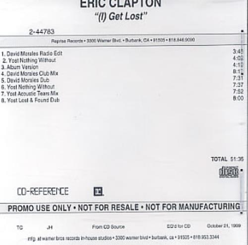 Eric Clapton Get Lost CD-R acetate US CLPCRGE204412