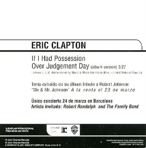 Eric Clapton If I Had Possession Over Judgement Day CD single (CD5 / 5") Spanish CLPC5IF284184
