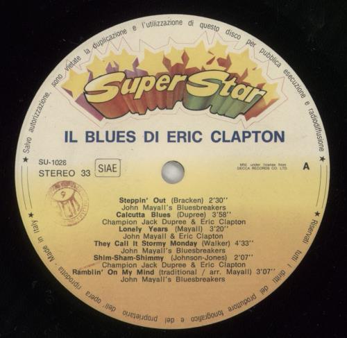 Eric Clapton Il Blues Di Eric Clapton vinyl LP album (LP record) Italian CLPLPIL874419