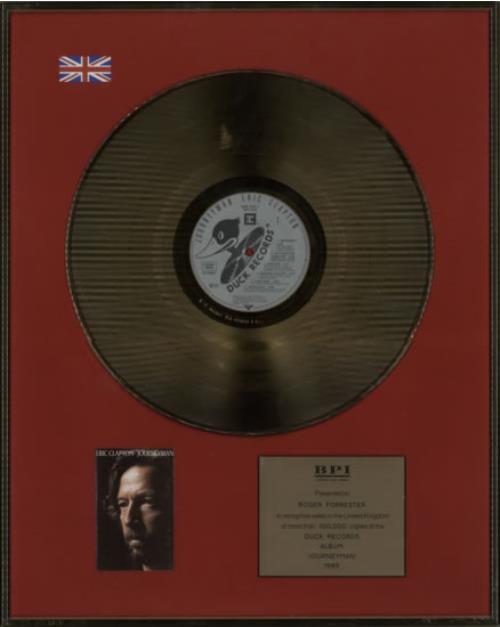 Eric Clapton Journeyman award disc UK CLPAWJO597695