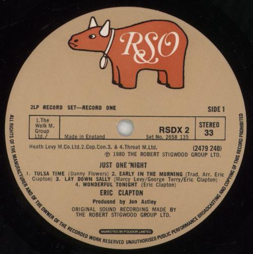 Eric Clapton Just One Night - EX 2-LP vinyl record set (Double LP Album) UK CLP2LJU676180