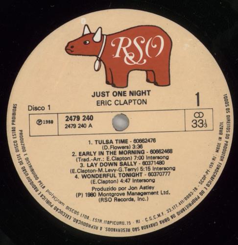 Eric Clapton Just One Night 2-LP vinyl record set (Double LP Album) Brazilian CLP2LJU235579