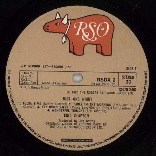 Eric Clapton Just One Night 2-LP vinyl record set (Double LP Album) UK CLP2LJU296530