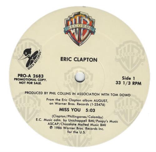 Eric Clapton Miss You 12" vinyl single (12 inch record / Maxi-single) US CLP12MI01340