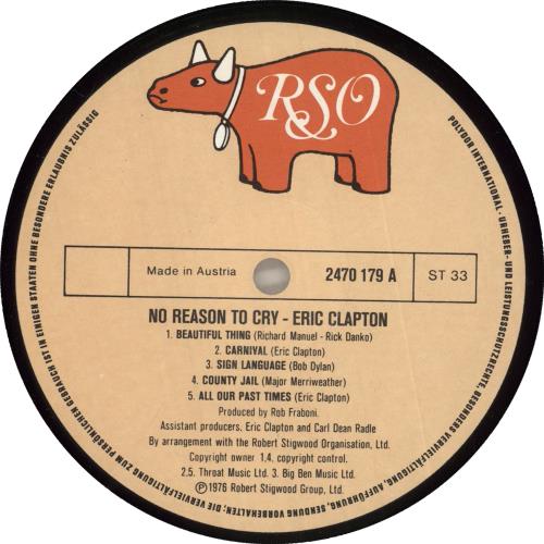 Eric Clapton No Reason To Cry - 1st - Austrian Vinyl vinyl LP album (LP record) UK CLPLPNO740133