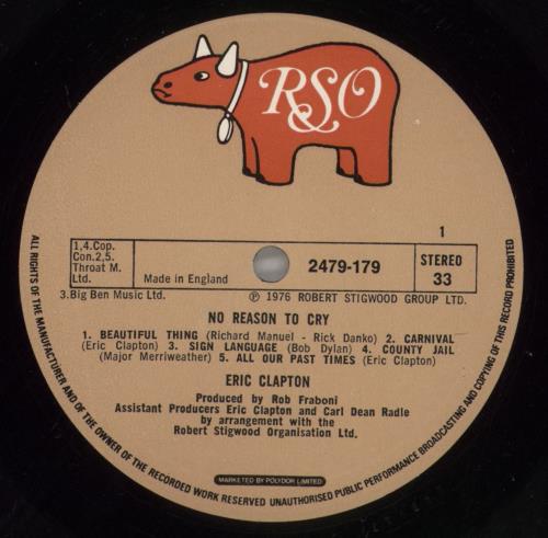 Eric Clapton No Reason To Cry - 1st vinyl LP album (LP record) UK CLPLPNO56168