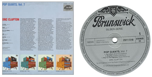 Eric Clapton Pop Giants Vol.7 vinyl LP album (LP record) German CLPLPPO109582