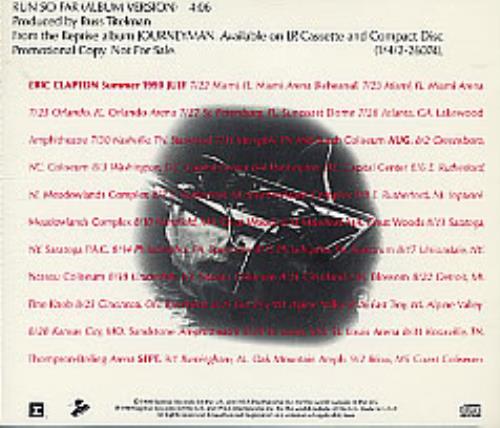 Eric Clapton Run So Far CD single (CD5 / 5") US CLPC5RU01352