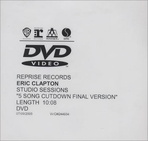 Eric Clapton Studio Sessions promo DVD-R US CLPDRST401794