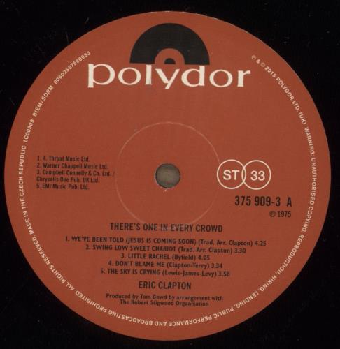 Eric Clapton There's One In Every Crowd vinyl LP album (LP record) US CLPLPTH888347