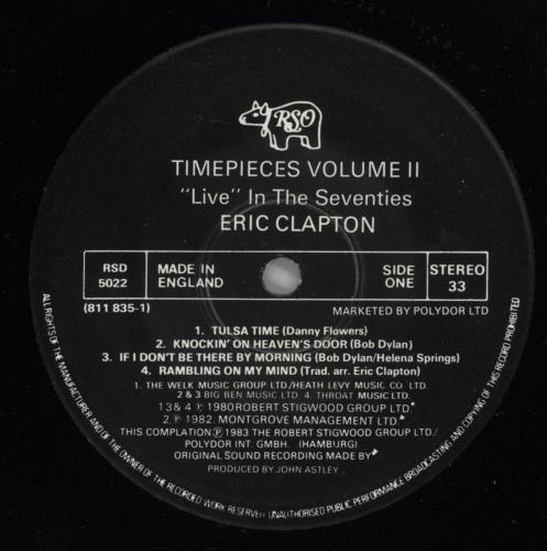 Eric Clapton Timepieces Vol. II - Live In The Seventies vinyl LP album (LP record) UK CLPLPTI312770